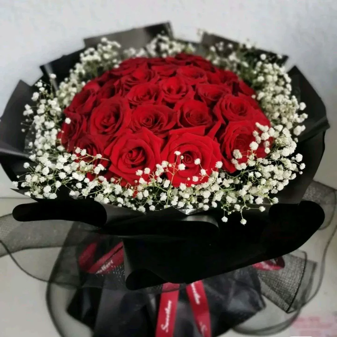 『今生只爱你』33朵红玫瑰花配满天星七夕礼物求爱鲜花鲜花礼品送老