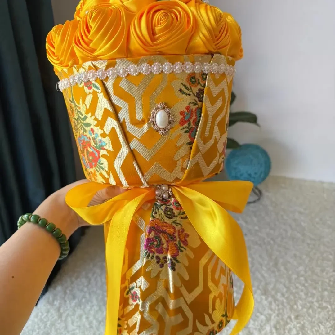 藏式手工黄色系花束精致设计适合送礼