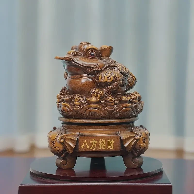 八方招财木纹长30cm高38cm(JLH)公司开业办公室商务礼品 高端摆件