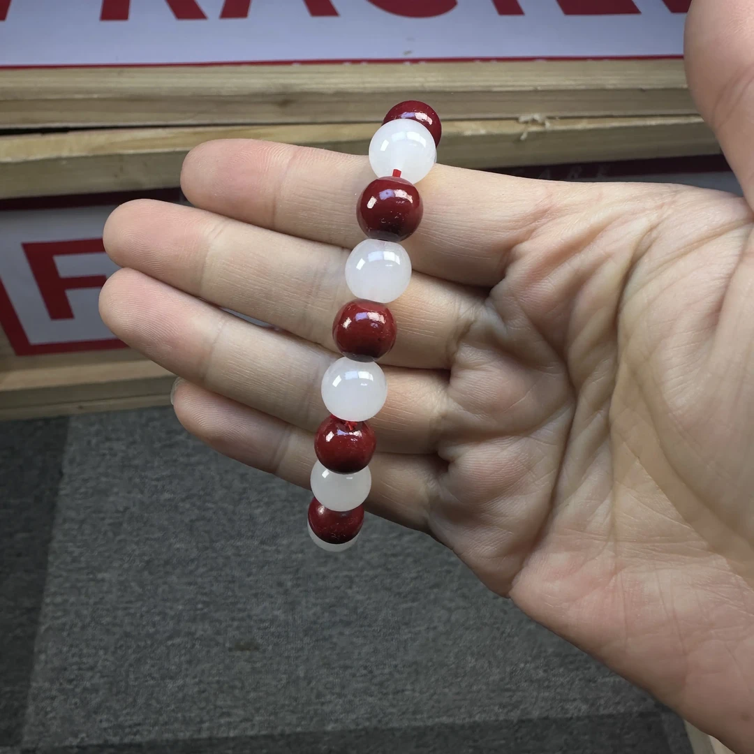 A872时来运转天然玉石朱砂手串（无礼盒）
