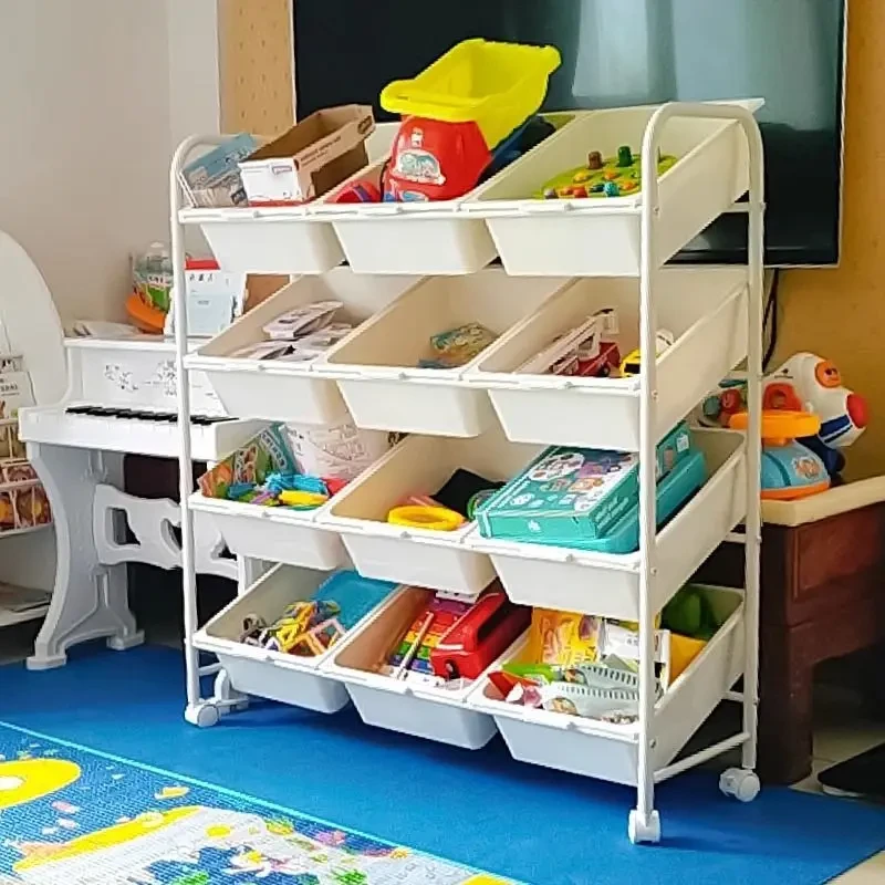 儿童玩具收纳架幼儿园宝宝绘本架书架整理箱盒多层置物架子储物柜