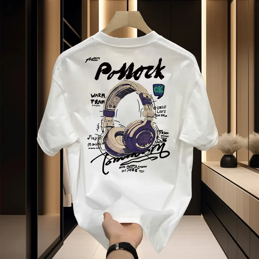 高级感美式痞帅夏季纯棉短袖T恤男女潮牌休闲男生百搭圆领上衣t恤