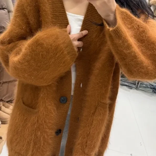 宽松真毛毛衣外套