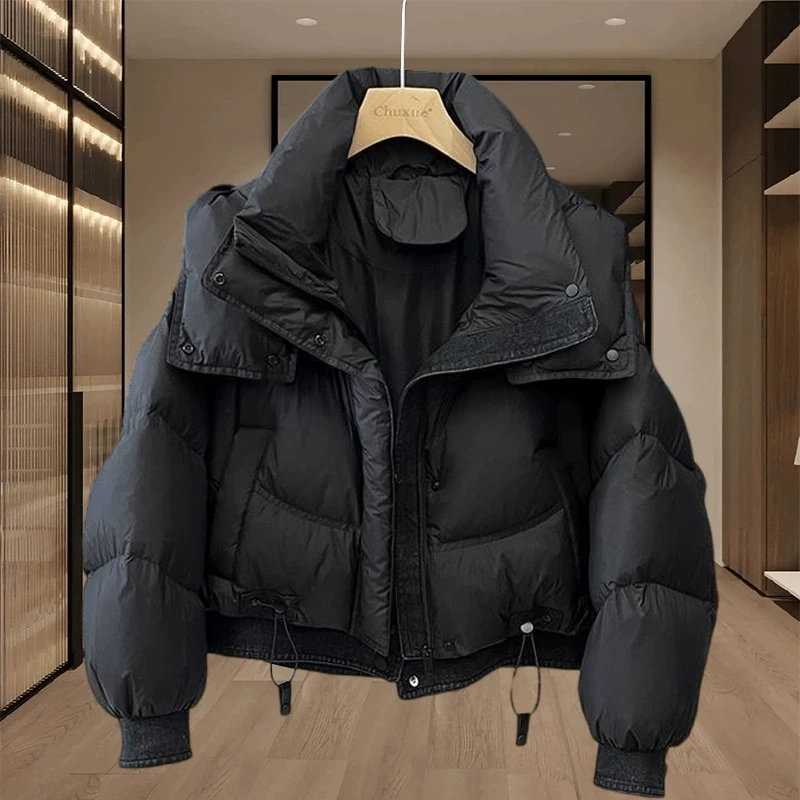 轻薄款棉服女款2025冬季新款美式炸街洋气棉袄小个子上档次厚外套