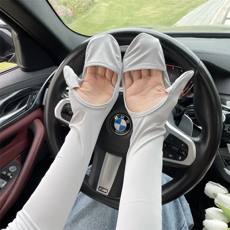 冰丝防晒袖套女宽松冰袖大码户外骑行开车护臂手臂防