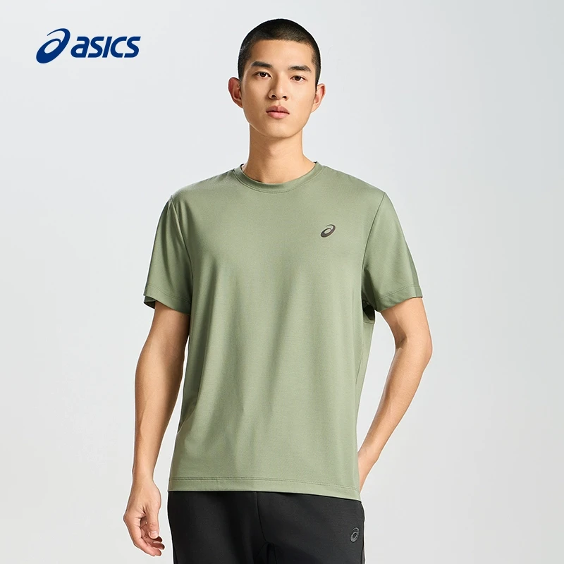 ASICS亚瑟士男式反光运动男子圆领吸湿快干跑步短袖T恤