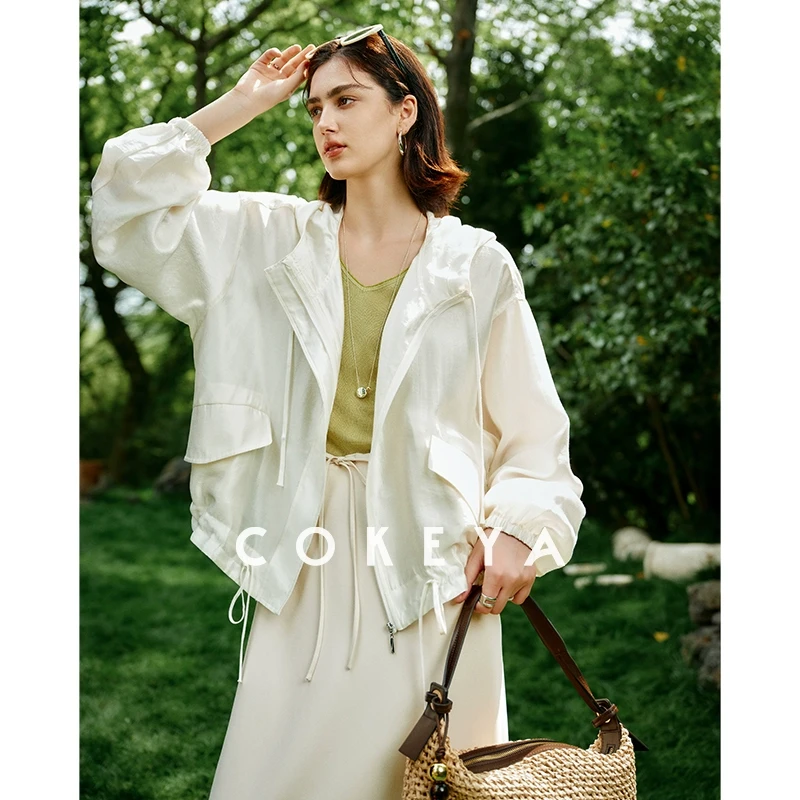 COKEYA/流光“珍珠衫”~松弛感定制桑蚕丝复古灯笼袖宽松外套