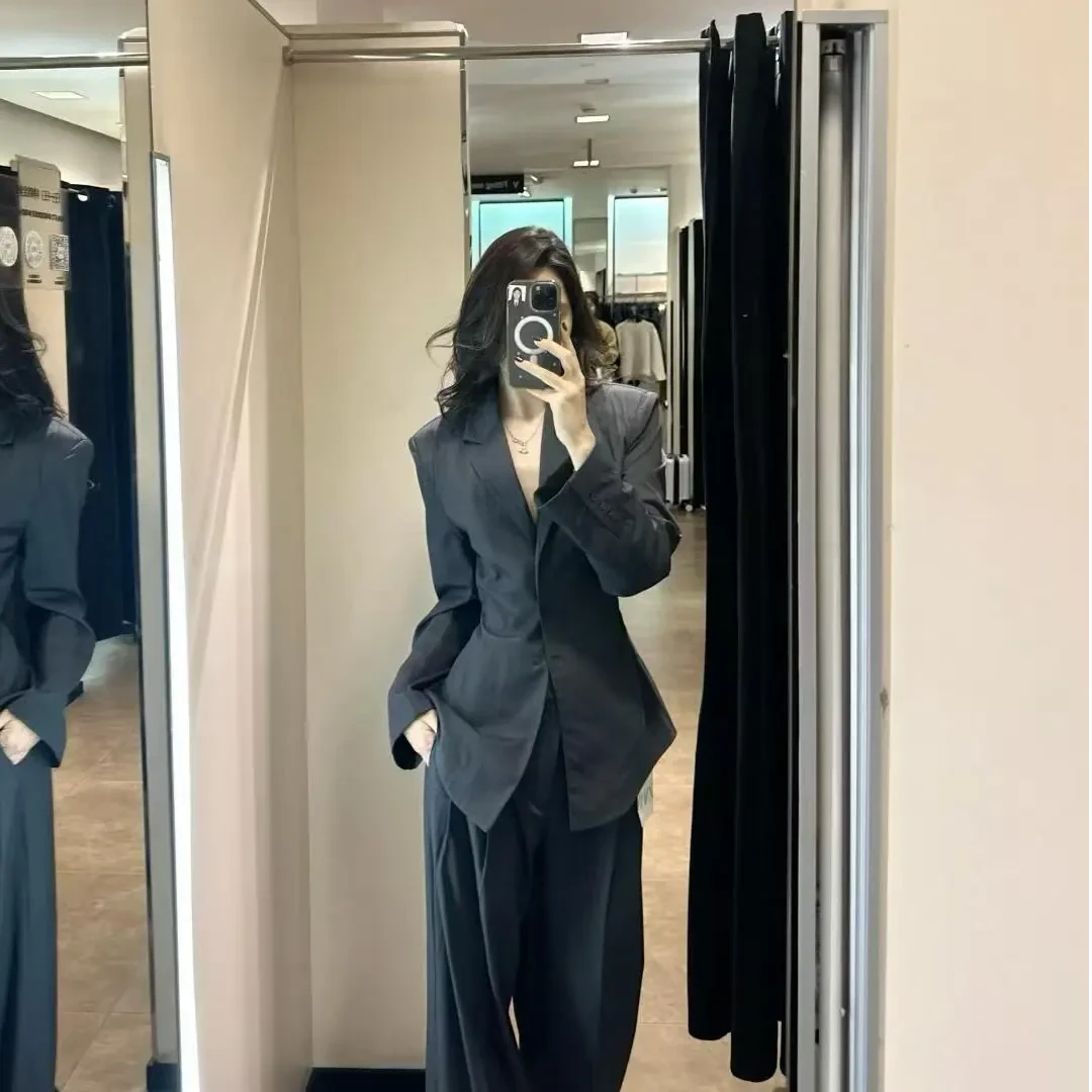 2025春秋套装两件套高级感轻奢高端气质显瘦西装外套垂感阔腿裤子