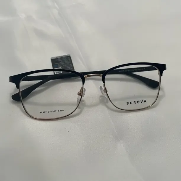 商务眉线半框纯钛超轻近视眼镜框男款可配度数镜片女款百搭