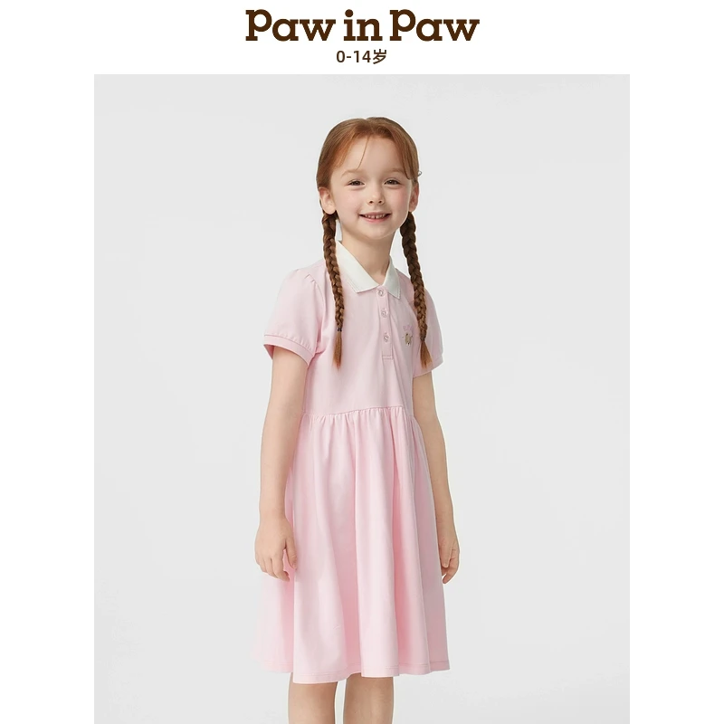 【会员】PawinPaw卡通25年春夏女童女宝POLO领连衣裙PCOMF2351E