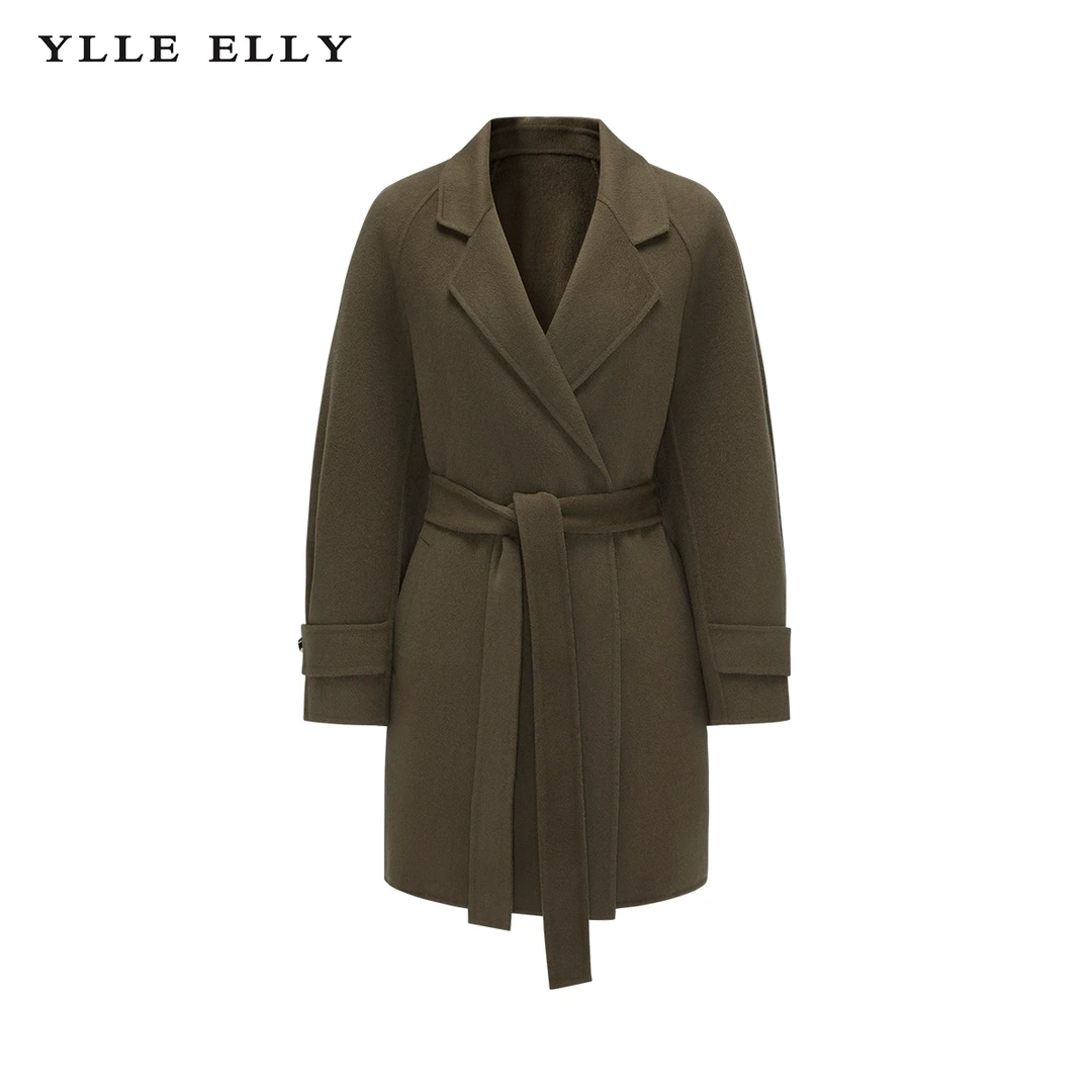 【众心专属】翻领毛呢外套2023冬季新款羊毛双面呢大衣Y426307026