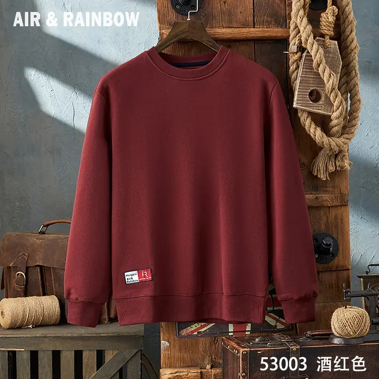 锋哥同款秋冬重磅加绒加厚休闲卫衣百搭潮牌圆领长袖卫衣宽松潮流