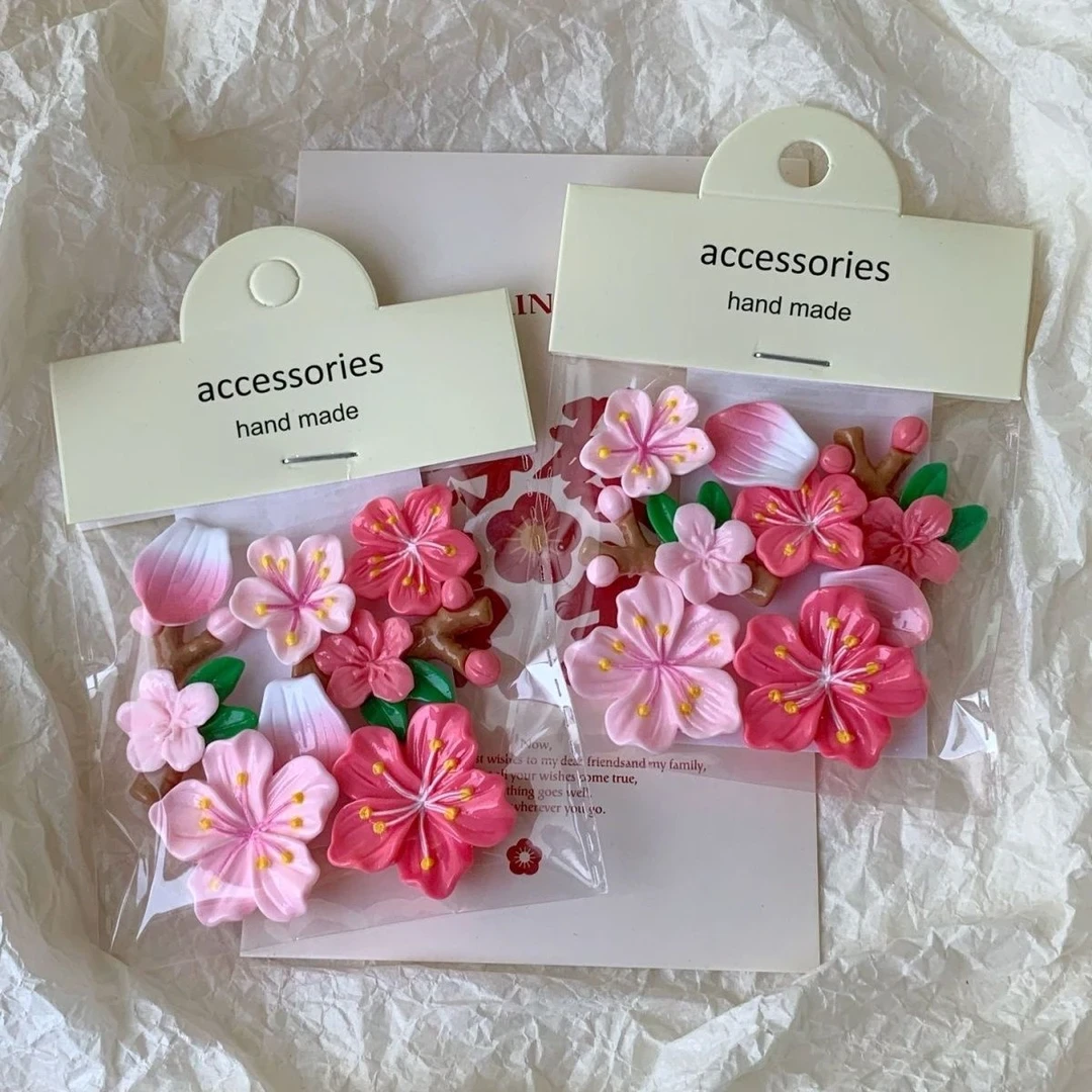 3D立体桃花贴汽车无痕胶不留胶车贴装饰车尾花朵樱花花瓣饰品