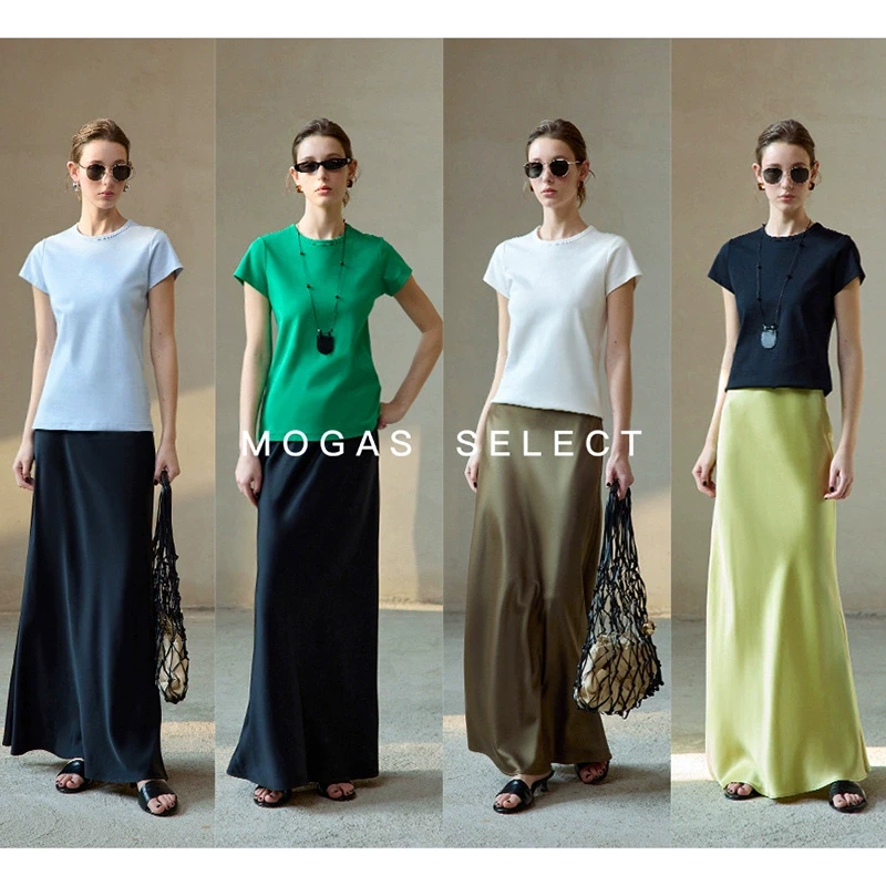 Mogas【粉丝回馈】匹马棉原创麦穗刺绣圆领T短袖上衣女春318604