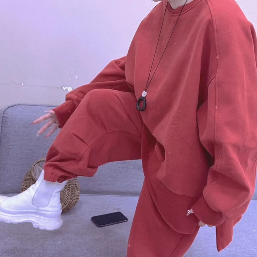 冬季加绒保暖卫衣卫裤