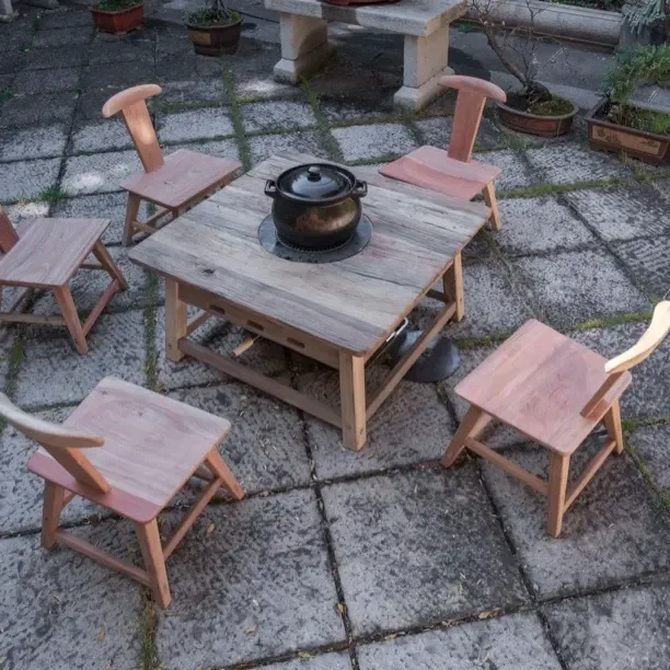 拆房老料阴沉铁栎木侘寂风桌子