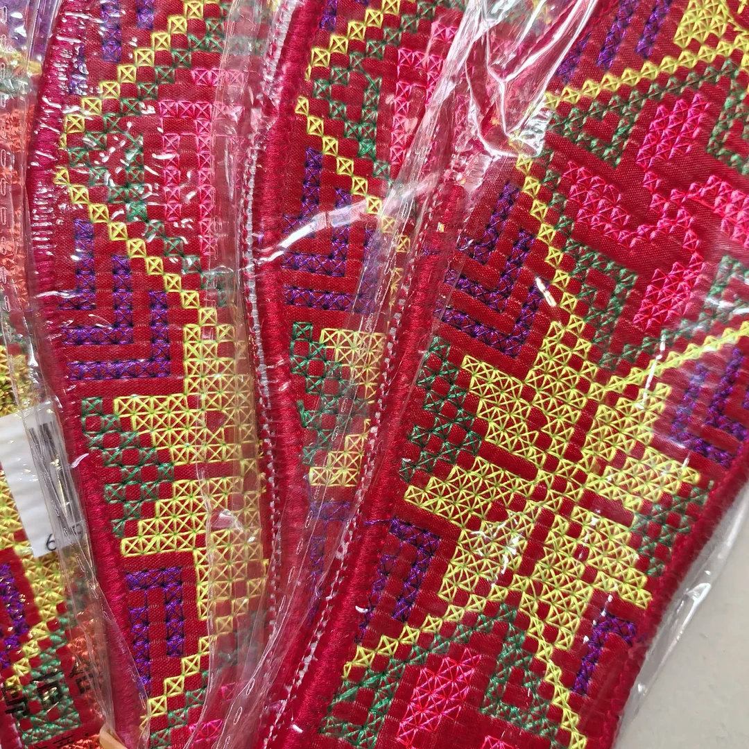 5双装新款棉十字绣花鞋垫男女通用吸汗透气防臭喜庆款