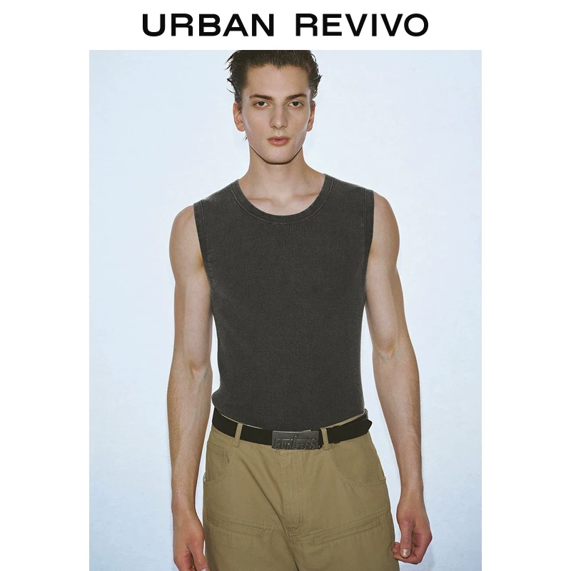 UR2025秋季新款男装时尚休闲轻通勤圆领针织背心UMY950006