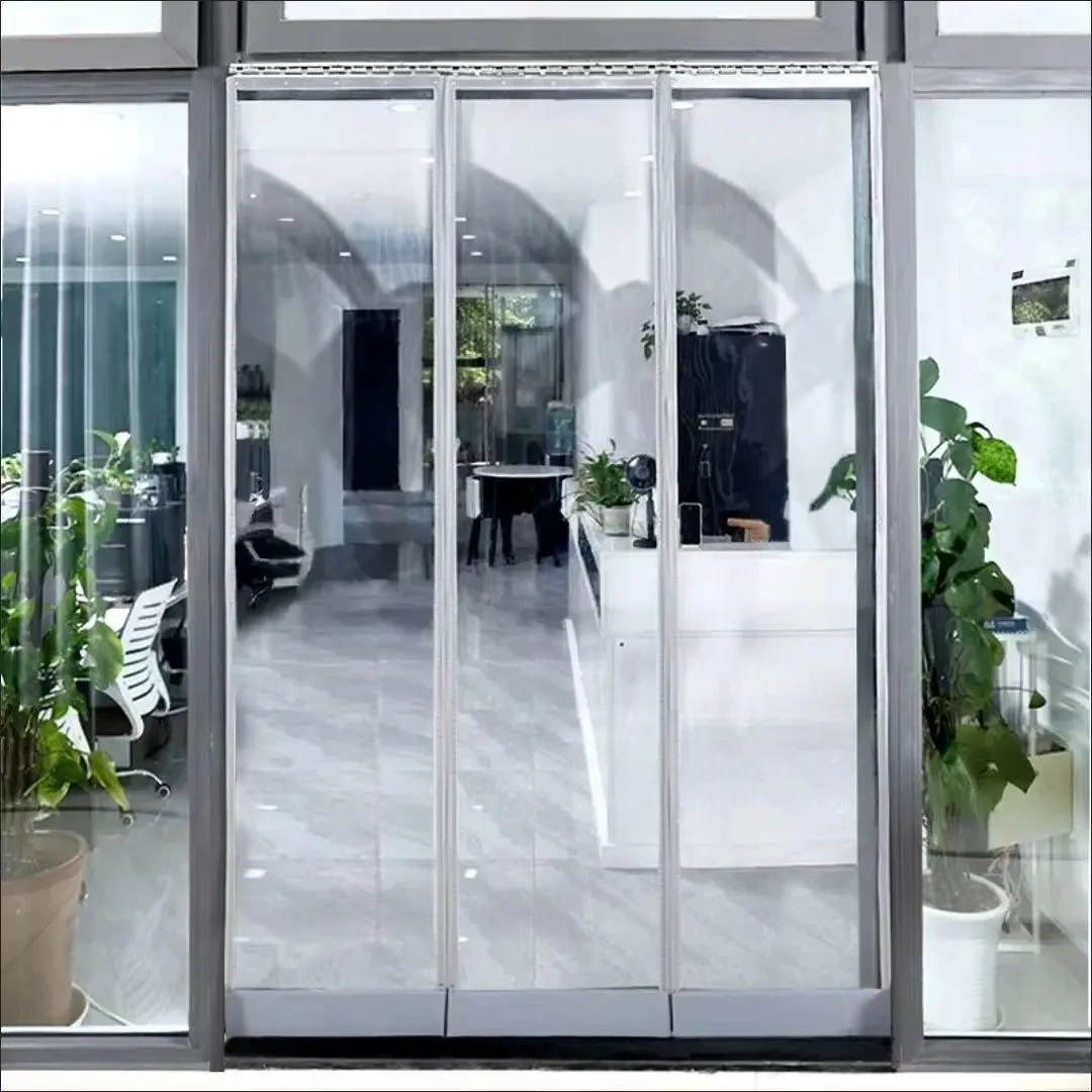透明空调保暖软门帘磁性自吸透明塑料家用防风隔热防蚊门帘pvc