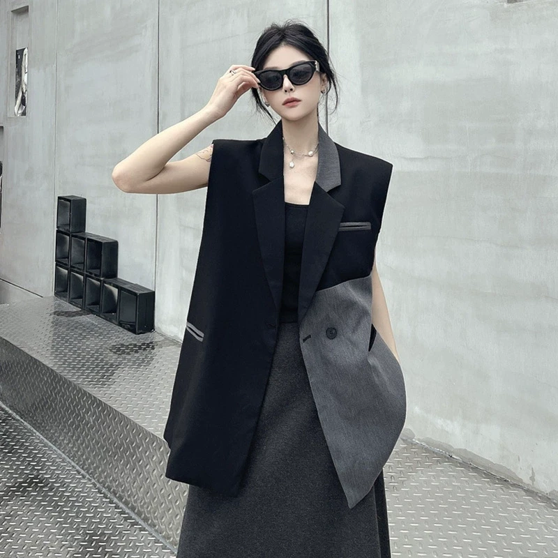酷飒拽姐西装马甲女夏高级感时髦洋气宽松慵懒风时尚炸街独特漂亮