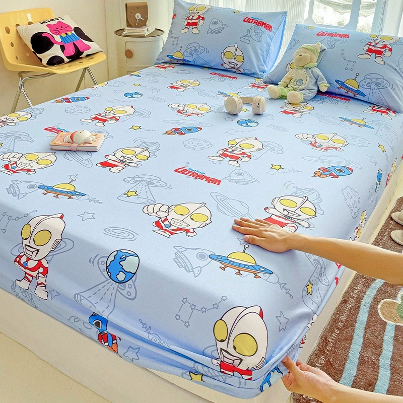 纯棉奥特曼床笠单件儿童全棉床罩床垫保护罩席梦思防尘罩四季通用