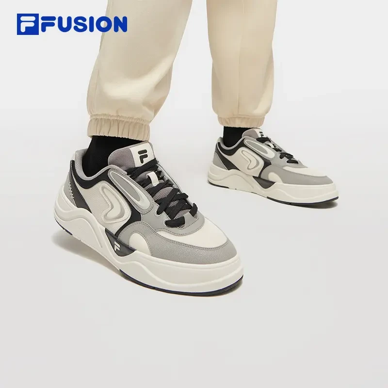 【5050滑板鞋】FILA斐乐潮牌情侣复古运动低帮板鞋男鞋T12M512901F