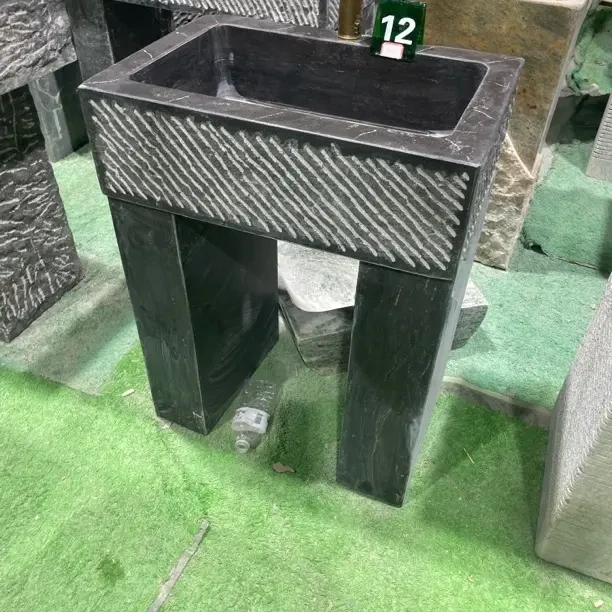 户外天然青石整石一体带搓衣板台盆家用洗衣洗手两用池