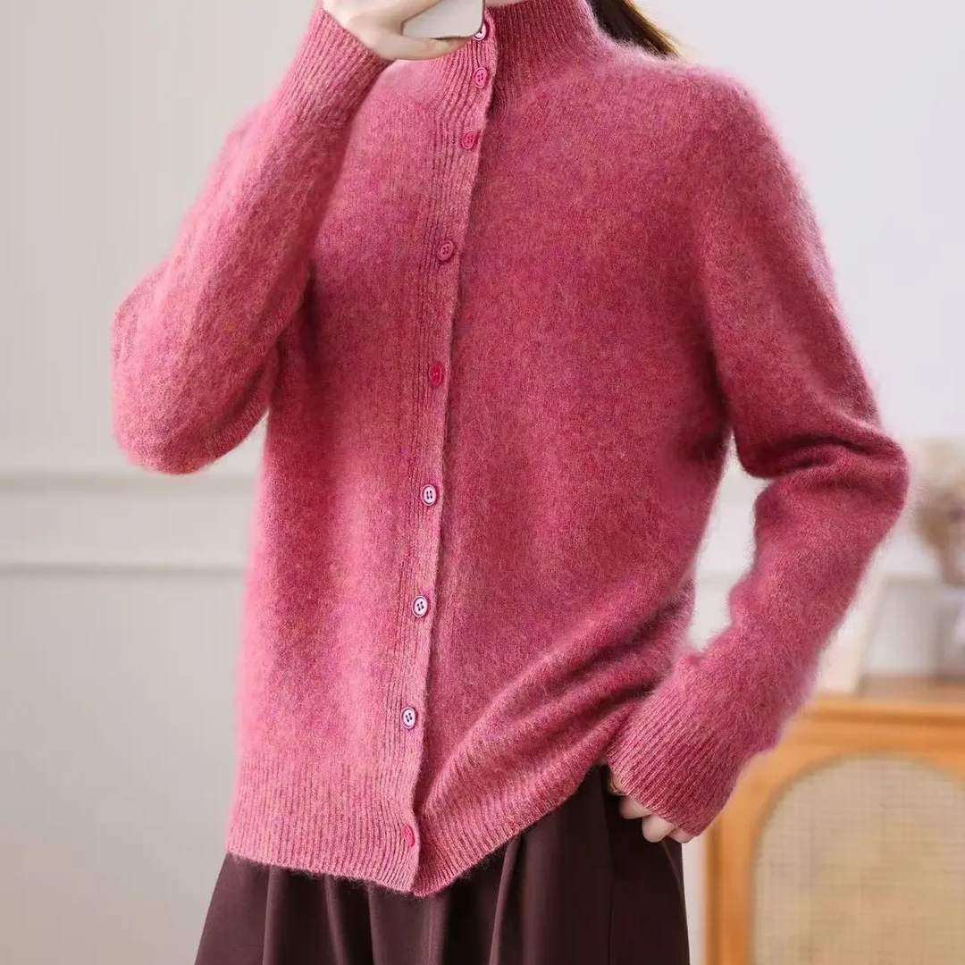 【不可机洗】高端花纱拉绒工艺宽松针织长袖开衫上衣