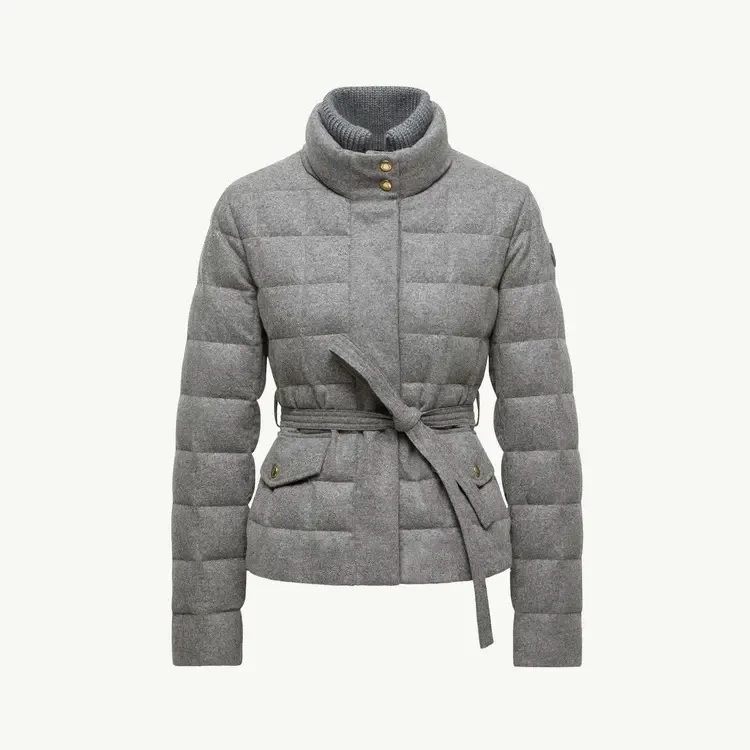 冬季方格绗线针织暖感锁温连帽加厚保暖女款外套