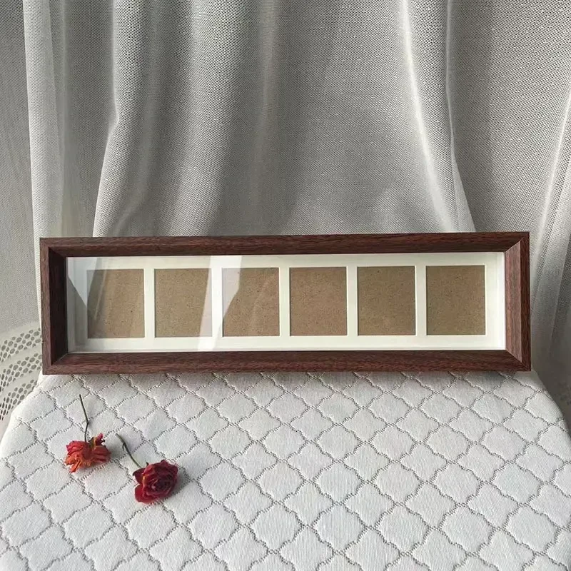 2025新款6行福币密度板六联相框人民币收藏保存相框居家客厅摆件