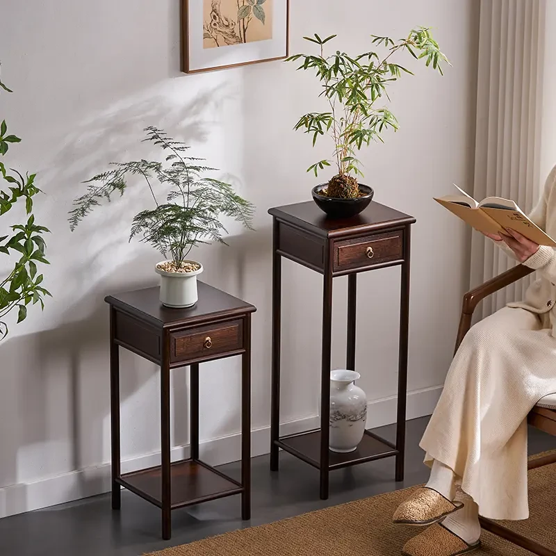 新中式落地花架实木客厅置物架室内家用摆件架饰品盆景花阳台花架