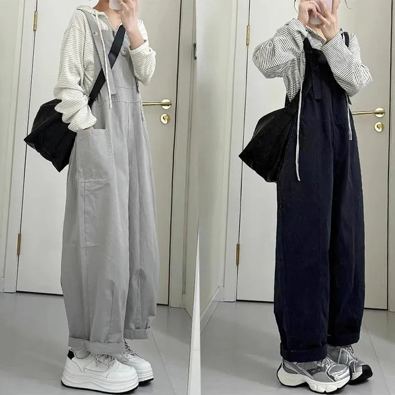春装搭配一整套休闲背带裤套装女2025新款设计感大码两件套吊带裤