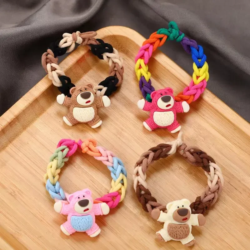 草莓熊皮筋编织手绳DIY情侣手绳甜美两用头绳送闺蜜朋友发圈手环