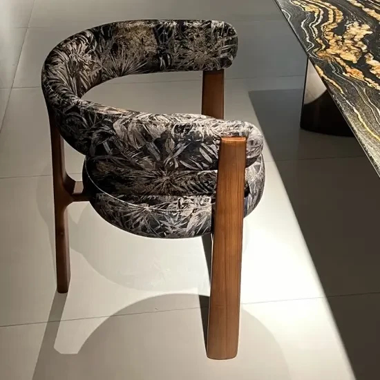 法式轻奢风实木餐椅家用餐厅极简靠背餐桌椅