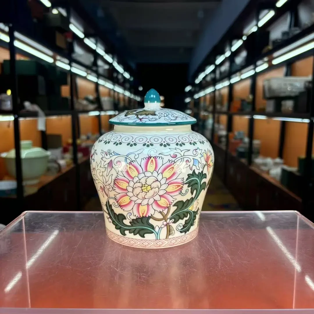 珐琅彩向阳花茶叶罐密封罐储物罐Y5167