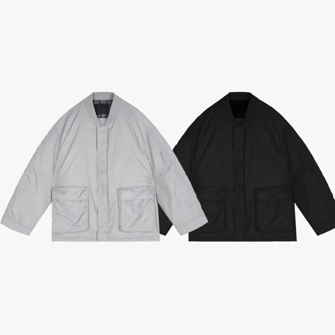 FEEL FREE-格子灰棒球鹅绒服新款NEW