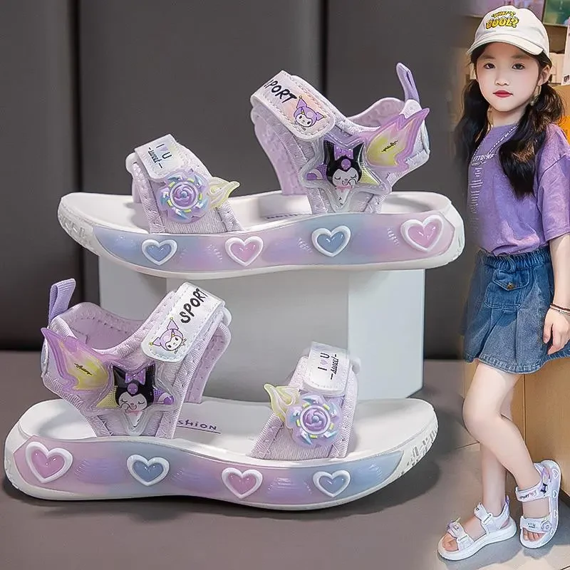 安踏感统女童凉鞋夏季新款洋气儿童公主鞋软底中大童运动沙滩鞋子