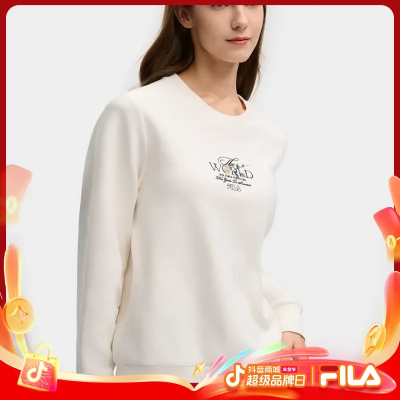 Fila/斐乐女款春季新款【精致  刺绣】时尚棉质圆领卫衣F11W518209F