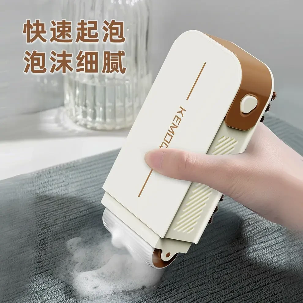 新款多功能滚轮起泡肥皂盒带刷子洗衣刷洗衣皂盒二合一家用清洁刷