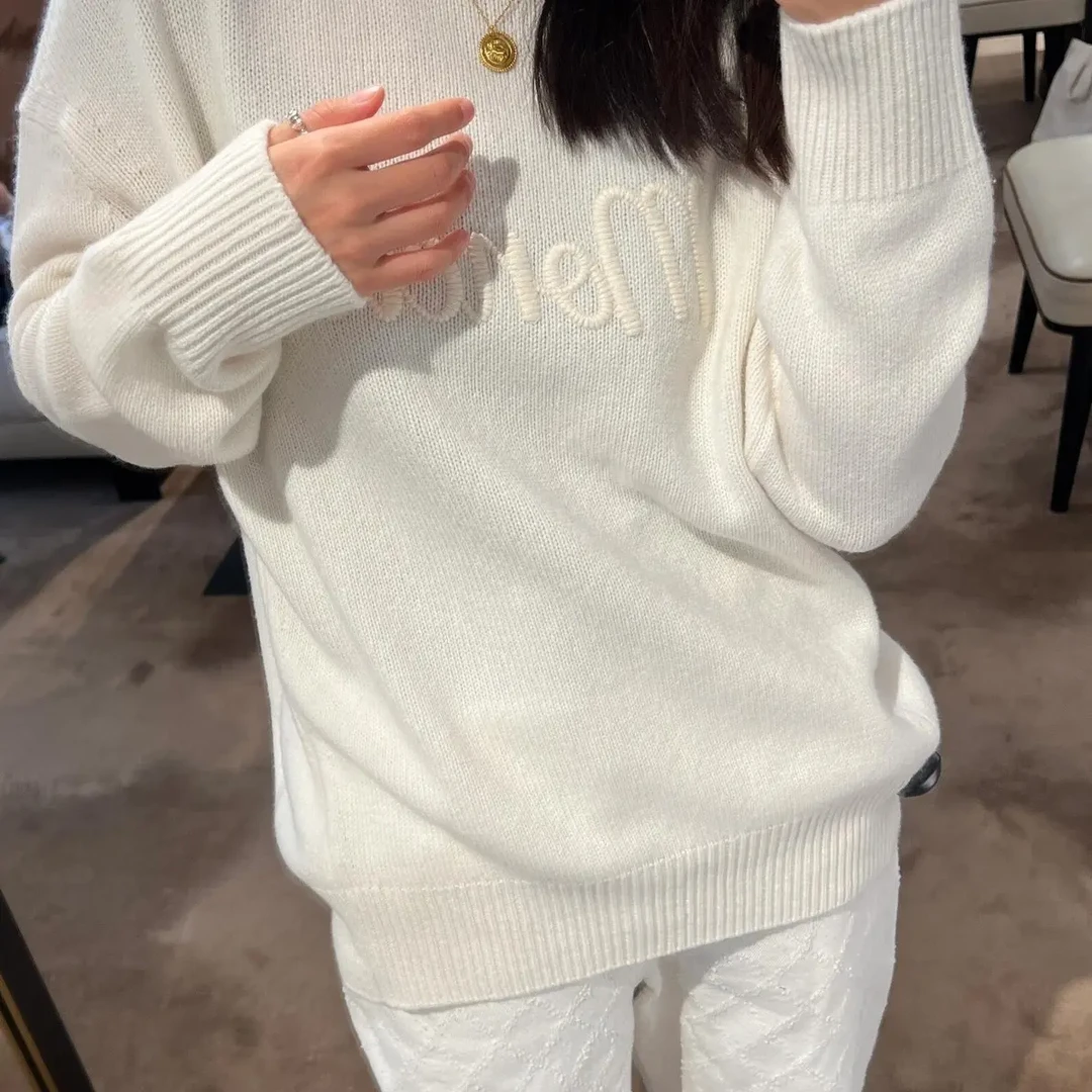 【大C】白色羊绒羊毛毛衣