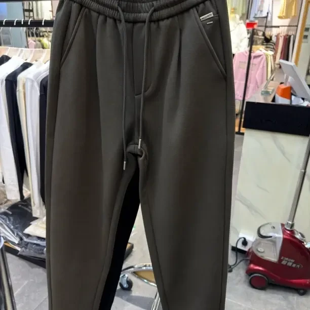 冬季新款加绒加厚宽松百搭男士休闲直筒裤