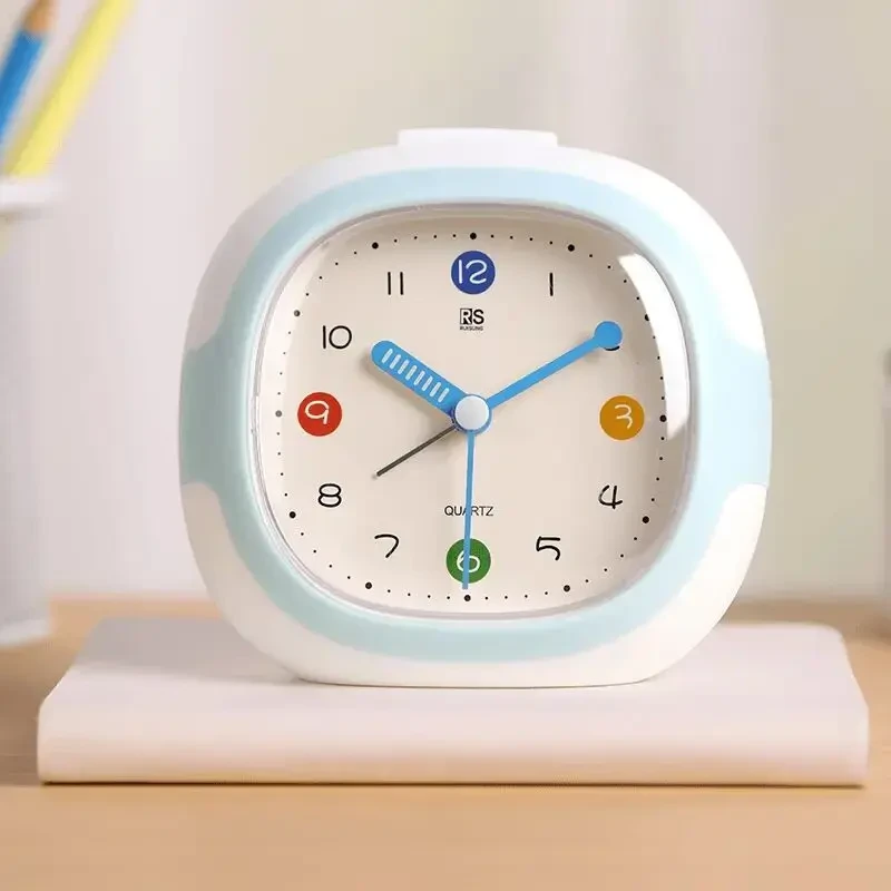 2025新款可爱闹钟儿童床头自律静音学习学生专用起床桌面叫醒时钟