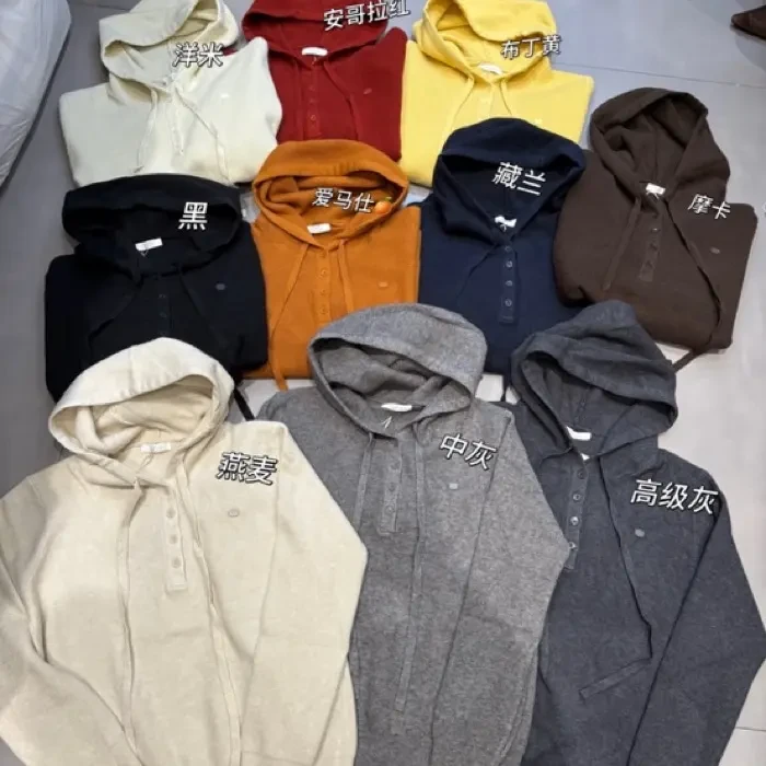 韩系慵懒风连帽针织毛衣女秋冬宽松显瘦长袖上衣打底衫6861