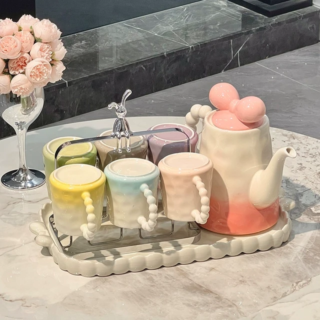 源头工厂客厅茶几高档陶瓷杯架茶具喝水杯子家用待客水具套装乔迁