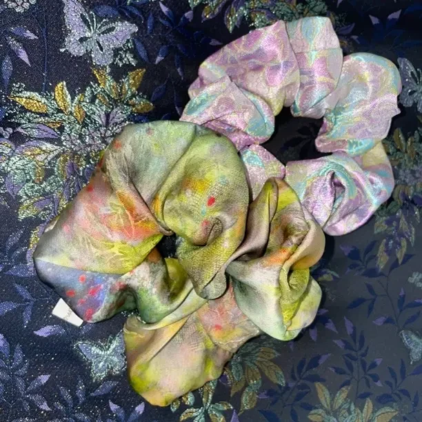 油画缎面文艺风大肠发圈时尚头饰