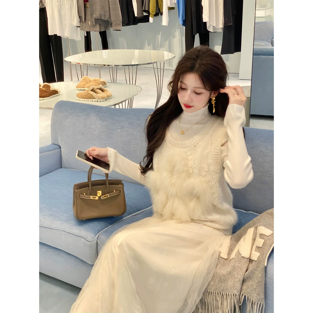 GA盈瓷新中式纱线小高领喇叭袖打底衫女 23FW0272