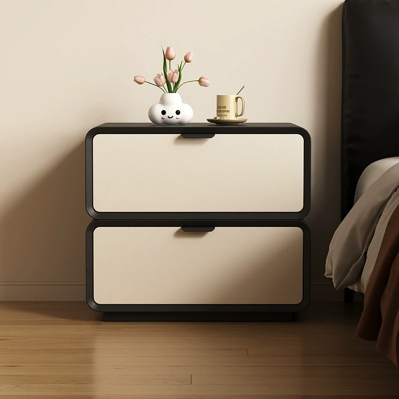 实木收纳床头柜小型轻奢高级感简约现代奶油风卧室家用床边储物柜