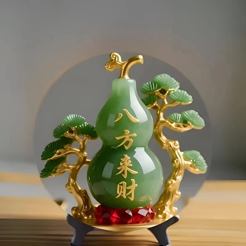 【2件套5·9】八方来财玉石装饰画摆件客厅办公室玄关桌面摆台