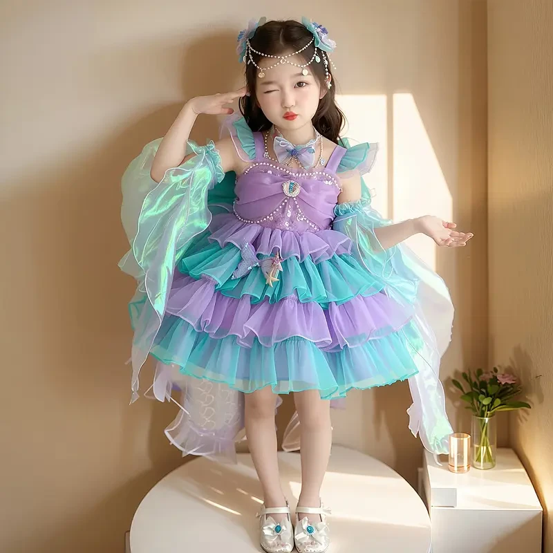 女童小公主连衣裙夏装2025新款洋气儿童公主裙女孩洛丽塔吊带裙子