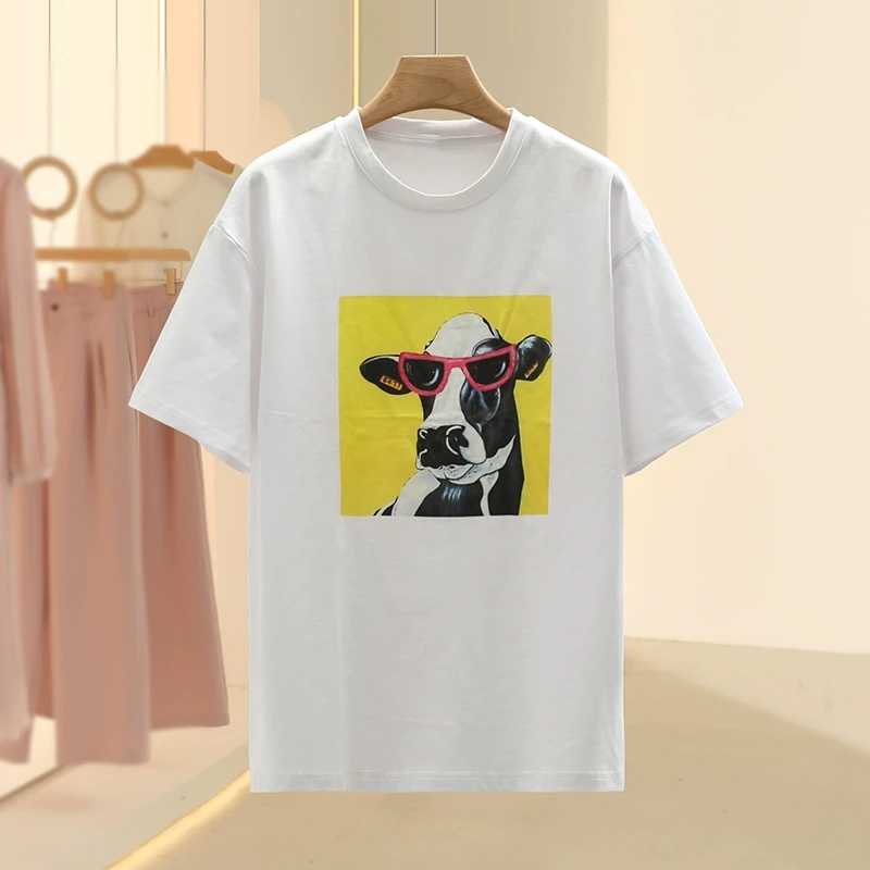 【艾尔】韩系个性百搭纯棉短袖T恤2025春季新款专柜撤柜女装